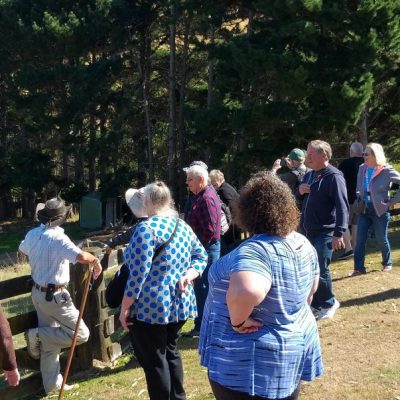 a group of people in a park