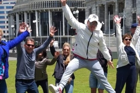 a group of people in a field