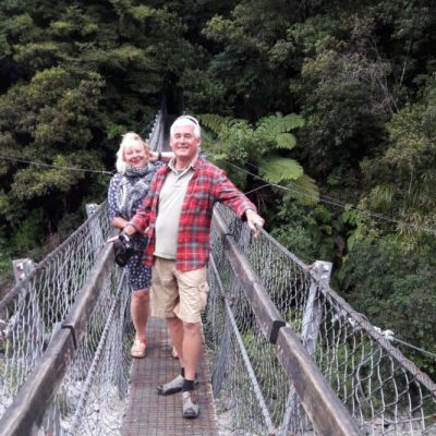 a man standing on a bridge